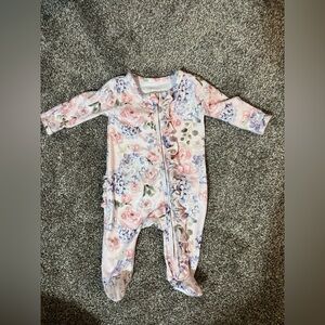 Caden Lane Henlee’s Hydrangea Zipper Ruffle Footie